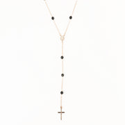Collana in Argento 925 rosario a perline nere.