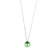Collana in Argento 925 con punto luce pendente impreziosito da cristallo verde