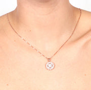 Collana in Argento 925 con pendente zirconato e perline