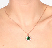 Collana in Argento 925 con pendente zirconato smeraldo e perline