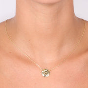 Collana in Argento 925 pendente con cristalli colorati, su piastra martellata