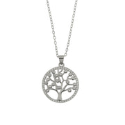 Collana in Argento 925 con albero della vita e zirconi bianchi