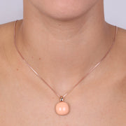 Collana in Argento 925 con pendente in pasta di corallo