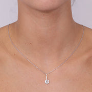 Collana in Argento 925 con punto luce pendente impreziosito da cristalli bianchi