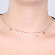 Collana in Argento 925 con scritta STAR pendente, impreziosita da zirconi bianchi
