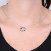 Collana in Argento 925 con ciondolo a forma di cuore impreziosito da cristalli