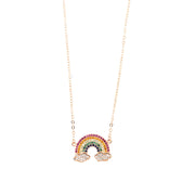 Collana in Argento 925 con arcobaleno, impreziosito da zirconi multicolor