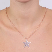 Collana in Argento 925 con stella pendente impreziosita da zirconi bianchi