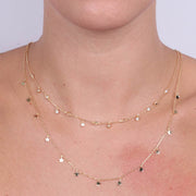 Collana in Argento 925 con catena a doppio giro impreziosito da stelle e punti luce pendenti