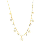 Collana in Argento 925 con pendenti a forma di stelle e zirconi bianchi