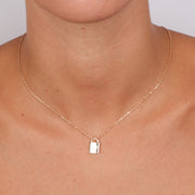 Collana in Argento 925 con pendente a forma di lucchetto e cuore con zirconi bianchi