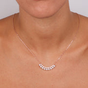 Collana in Argento 925  con perle di acqua dolce e zirconi bianchi