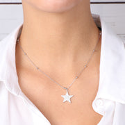Collana in Argento 925 con stella impreziosita da luminosi zirconi bianchi