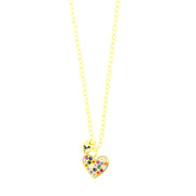 Collana in Argento 925 con cuore pendente arricchito da zirconi multicolor