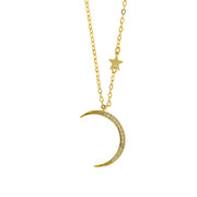 Collana in Argento 925 con ciondolo a forma di mezza luna e piccola stella