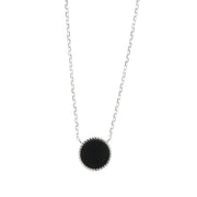 Collana in Argento 925 con ciondolo a forma di cerchio in onice nero