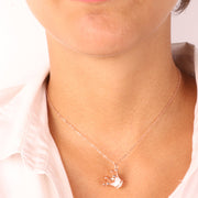 Collana in Argento 925 con pendente a forma di corona impreziosito da smalti colorati e zirconi bianchi