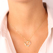 Collana in Argento 925 con pendente a forma di cuore impreziosito da zirconi multicolor