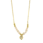 Collana in Argento 925 con perle e ciondolo centrale a forma di cuore