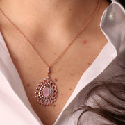 Collana in Argento 925 con pendente impreziosito da zirconi rosa e bianchi