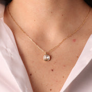 Collana in Argento 925 maglia a catena con quadratino pendente impreziosito da cristallo