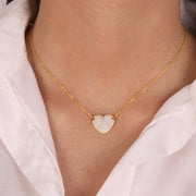Collana in Argento 925 a forma di cuore con zirconi bianchi
