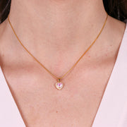 Collana in Argento 925 con cuore rosa pendente