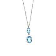 Collana in Argento 925 con cristalli azzurri pendenti