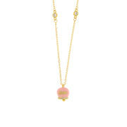 Collana in Argento 925 con campanella rosa Capri e zirconi