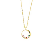 Collana in Argento 925 a cerchio con zirconi multicolor