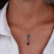 Collana in Argento 925 con cristalli nelle sfumature blu