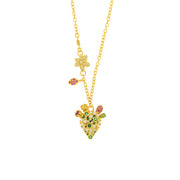 925 Silver necklace with cactus and colored zircons