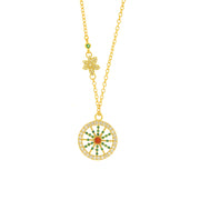 925 Silver necklace with Sicilian wheel and colored zircons