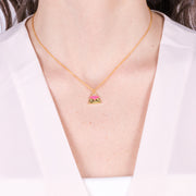 Collana in Argento 925 con borsetta rosa