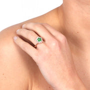 Anello in Argento 925  con perle e zirconi verdi