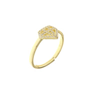 Anello in Argento 925 a forma di diamante e zirconi bianchi