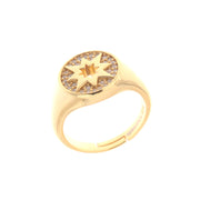 Anello in Argento 925 a forma di stella con zirconi bianchi