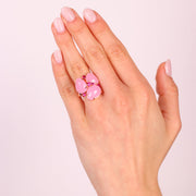 Anello in Argento 925 con cristalli rosa