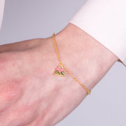 Bracciale in Argento 925 con borsetta rosa