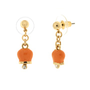 Orecchini in Metallo con campanella pendente in smalto arancione