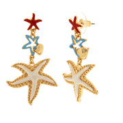 Orecchini in Metallo con stelle marine colorate