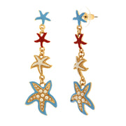 Orecchini in Metallo con stelle marine colorate pendenti