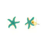 Orecchini in Metallo con stella marina verde acqua