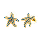 Orecchini in Metallo con stella marina blu