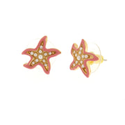 Orecchini in Metallo con stella marina rosa