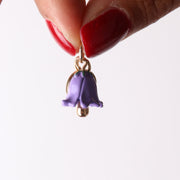 Ciondolo in Metallo campanella a forma di campanula viola impreziosita da smalti colorati