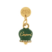 Ciondolo in Metallo campanella portafortuna verde con scritta Capri