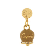 Ciondolo in Metallo campanella portafortuna di colore caffè con scritta Capri
