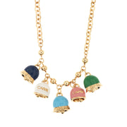 Collana in Metallo con charms campanelle Capri pendenti, impreziosite da smalti colorati