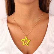 Collana in Metallo a forma di stella con smalto giallo